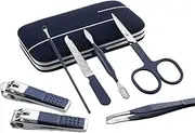 Blue Manicure Tools Set Stainless Steel Professional Nail Clipper Kit of Pedicure Paronychia Nippers Trimmer Cutters,7 Peices in set