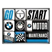 9pc Nostalgic Art BMW Motor 2.2/4.5cm Magnet Set Home Fridge/Refrigerator Decor