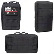 Tactical Molle Admin Pouch, Medical EMT Utility Organizer Bag, Tactical Car Seat Organiser of 3 Molle Pouches (Style H)