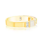 Sterling Silver Gold Plated Cubic Zirconia White Shell Pearl, Q