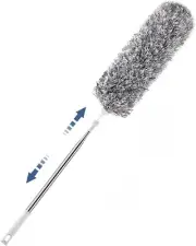 Feather Duster 30in 100in Extendable Microfiber Telescoping Duster with Bendable