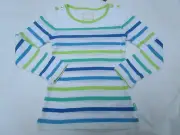 Girls Pumpkin Patch Multi colour stripe top Size 5, 6, 7 , NWT