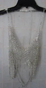 NIB Rhinestones Jeweled Bodice Applique Covering Over Top Shining Size M
