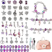 Bracelet Making Set | Alloy Bead Bracelet Kit Jewelry Making Supplies | Charm Bracelet Necklace Kit Versatile Kids Beading Craft Kit for Girls Women