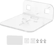 LABRIMP Small Floating Shelf Wall Bracket for Cameras Monitors and More Space Saving Design with Cable Management Sturdy Holder for Monitors WiFi Routers and Small Speakers