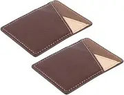 Veemoon 2Pcs PU Holders Lightweight Adhesive Phone Pouches Non Slip Design for Secure Card Storage Compatible with Smartphones and Cases