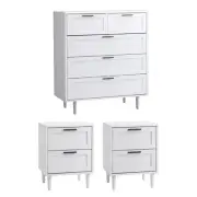 Oikiture 5 Chest of Drawers and 2 Bedside Tables Nightstand Bedroom Set White