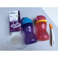 在飛比找蝦皮購物優惠-二手🌈Philips Avent 繽紛吸管水杯300ML+A