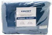 KMUSET Fleece Queen Size Lightweight Super Soft Cozy Luxury Bed Blanket Navy Blu