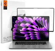 SPIGEN Glas.tR Slim for MacBook Air 15 Inch Screen Protector M4/M3/M2 2025/2024/2023, Full Coverage Crystal Clarity 9H Hardness Slim Tempered Glass [1-Pack] - Clear