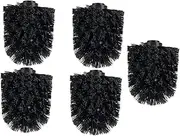 Minkissy 5 Pack Toilet Brush Head Replacement Dense Bristles Black Cleaner Compatible