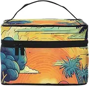 [RLDOBOFE] Toiletry Bag for Women Men Dopp Kit Travel Makeup Bag Make Up Organizers Cosmetic Bag Hand Drawn Polar Bear Hanging Toiletry Bag Shaving Bag with Large Capacity for Travel, Palm Trees On The