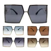 Womens Rhinestone Square Rectangle Butterfly Diva Bling Sunglasses