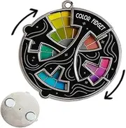 Color Fidget Enamel Pin, Color Fidget Interactive Spinner Enamel Pin, Creative Spinning Colorful Wheel Lapel Pins, Anxiety Relief Badg,Aesthetic Arts Badge Gifts for Artists