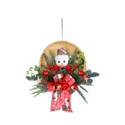 NNEOBA Christmas Bamboo Basket Snowman Door Hanging Wreath