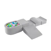 Costway 5PCS Kids Climbing Block Set Convertible Foam Couch Sofa - Grey