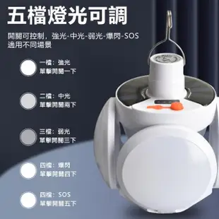 【Nil】智能遙控太陽能足球燈 戶外露營LED球泡燈 可折疊發光面節能燈 夜市擺攤地攤燈 應急照明燈