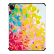 iPad Pro 12.9-inch (5th/6th gen) iPad Impact Case CREATION IN COLOR Whimsical Rainbow Multicolor Ocean Waves Summer Sea Splash Ombre Colorful Fine Art Abstract Acrylic Painting Turquoise Yellow Red White