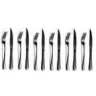 12-piece Black Steak Knives Set, Fork And Knives Set For 6, Stainless Steel K...