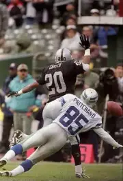 Defensive back Perry Carter Oakland Raiders breaks up a pass to Mi- Old Photo