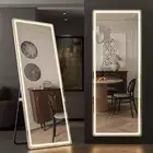Full Length Mirror Lighted Body Mirror with Lights-Led Stand up Mirror Make Up
