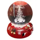 6cm 3D Crystal Ball with Wood Base Christmas Crystal Night Light (Xmas Tree)