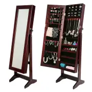 Mirror Jewellery Cabinet Storage Organiser LUVO 146cm WALNUT