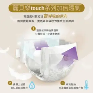 【麗貝樂】Touch嬰兒紙尿褲5號(L-22片x8包/箱)綠色新升級