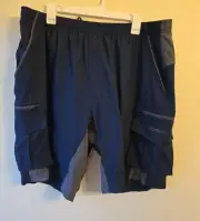 EZRUN Men's 3D Padded Mountain Bike Cargo Shorts Cycling Shorts Sz 2XL