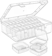 WADY Small Bead Storage Organizer Box, 31 Pcs Plastic Jewelry Organizer, Seed Storage Containers With Lids, Craft Organizers Clear Parts Organizer Bead Case