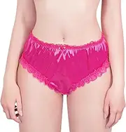 [LittleForBig] Unisex Hipster Briefs Satin Sissy Lacy Frill Panties Briefs for Crossdressers Transgender