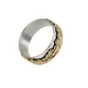 Stunning Judaica Band Sterling Silver Gold Old City Jerusalem Skyline View Ring