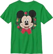 [Disney] Boy's Mickey & Friends Christmas Wreath Mickey T-Shirt