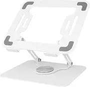 Bushora Laptop Stand for Desk, Portable Adjustable 360 Degree Rotatable Laptop Stand for MacBook and All Laptops Notebooks, Ergonomic Computer Riser (White)