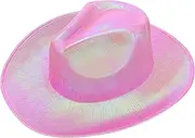 [ifundom] Fashionable Pink Cowboy Hat Pearlescent Brim Adult Sun Hat Western Costume