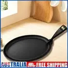 # Cast Iron 10.6 X 6.89in Steak Plate Oval Shape Griddle Pan for Home Restaurant