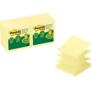 Post-It Pop-Up Recycled Notes For Dispenser 76x76mm Yellow Colours 12 Pads