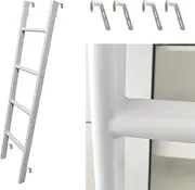 White Twin Bunk Bed Step Ladder with Hooks Fitting, Metal Bunk Bed Ladders for Home Loft Dorm, Bunk Replacement Ladder Hanging Climb Ladder (Size : 140cm(55")) (White 130cm(51)