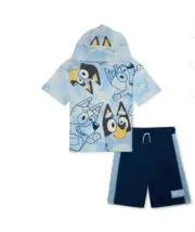 NWT! BLUEY Boys Hooded Cosplay Tee and Shorts Set, 2-Piece, Size 4