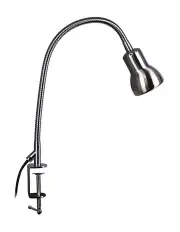 [Oriel Lighting] Scope Adjustable Goose-Neck Clamp Table Lamp Brushed Chrome