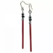 Star Wars Red LightSabers 2.25″ Long Loop Pierced Earrings -new