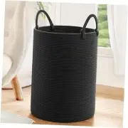 Woven Laundry Basket, Baby Nursery Hamper Bin Tall Storage Basket for Black