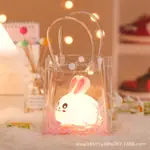 新年吉祥兔搪膠LED小夜燈不插電兒童臥室床頭創意擺件兔子小夜燈