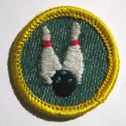 Vintage Girl Scout 1958-1960 COUNCIL OWN - BOWLING BADGE Patch 1st FIRST ONE!