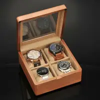 在飛比找樂天市場購物網優惠-手錶收納盒 儷麗中式實木手錶盒4只裝大錶位簡約錶盒收納盒手鏈