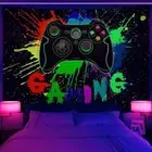 Blacklight Wall Art Poster Tapestry Wall Hanging Large UV Reactive Game Room