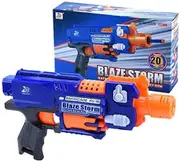 Blaze Storm Foam Bullet Blaster Manual Toy Gun Dual Gun Set 20 Safe Soft Foam Bullets