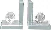Bookends Decorative Unique Crystal Bookends - Crystal Dice Bookends Transparent Book Shelf Stopper and Heavy Book Ends for Unique Decor for Indoor Decor Office Decor