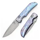Kansept Eaglestrike Folding Knife Lightning Strike Ti Handle Damascus K1095V1