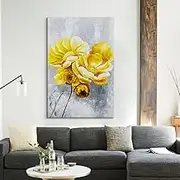 Hand-Painted Oil Painting - Simple Peony Texture Modern Large Size Canvas Wall Art Painting,Sofa Background Living Room Bedroom Home Decorations,As Shown,110 X 180 Cm(44"X72")
